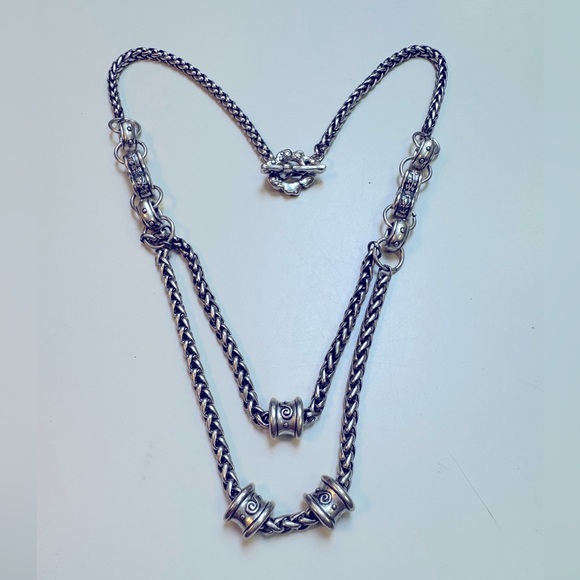 DANON Multi-Signed Victorian inspired Toggle Sterling Silver plated Festoon